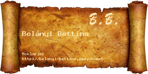 Belányi Bettina névjegykártya